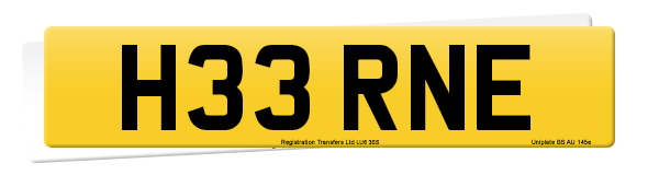 Registration number H33 RNE